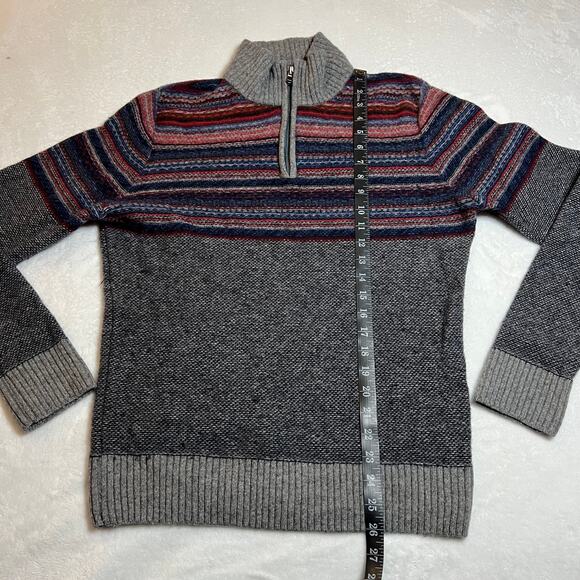 Gianetti Men's 1/4 Zip Pullover Sweater Size Large Wool Blend Multicolor Preppy - Picture 7 of 7